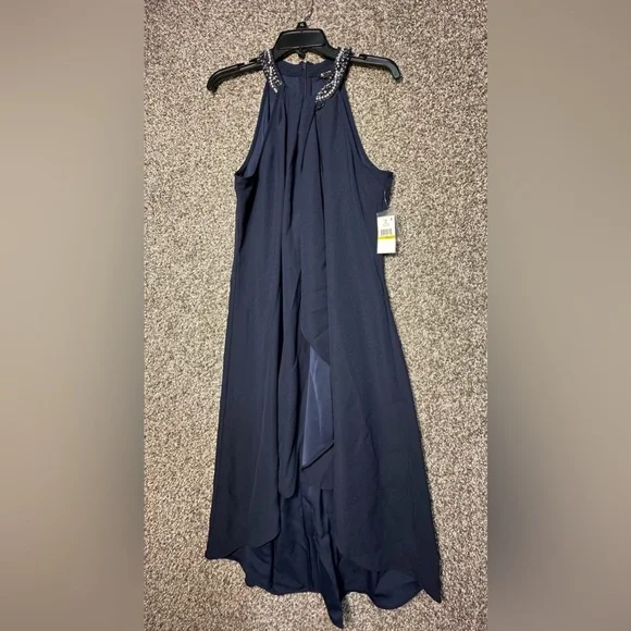 NWT S.L. Fashions Jewel Neck Halter Dress Size 14 - Picture 4 of 7